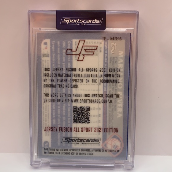 2021 Jersey Fusion Mariano Rivera Yankees Game Used Swatch #JF-MR96 (MISC11) - Picture 2 of 2